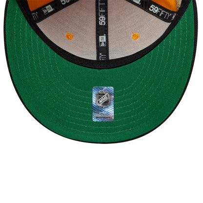 Pictured is this NHL Champions Boston Bruins 59FIFTY Fitted cap in orange & black. 2