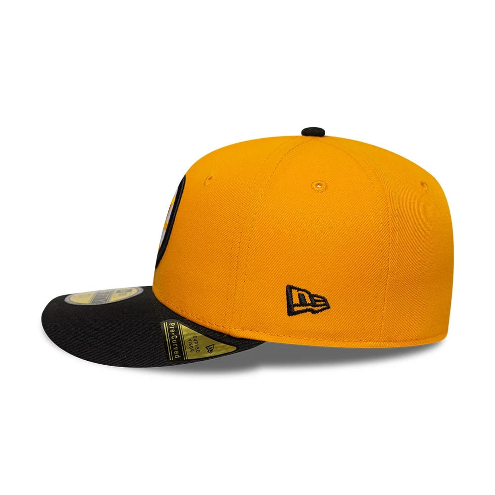 Pictured is this NHL Champions Boston Bruins 59FIFTY Fitted cap in orange & black. 7