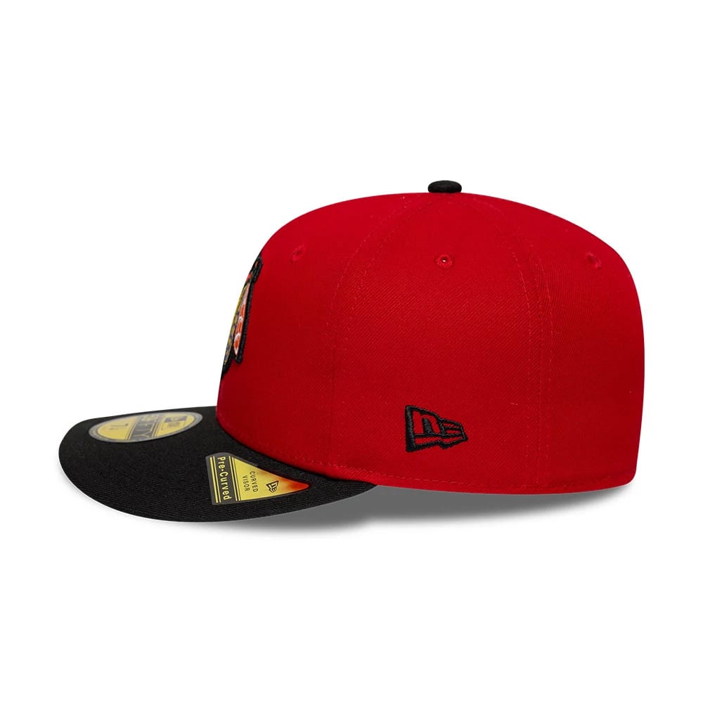 Pictured is this NHL Champions Chicago Blackhawks 59FIFTY Fitted cap in black. 7