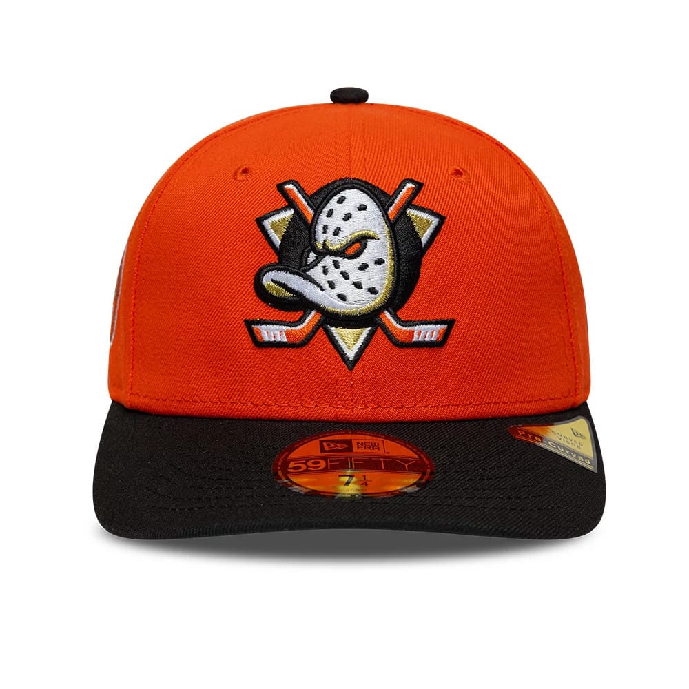 Pictured is this NHL Champions Anaheim Ducks 59FIFTY Fitted cap in orange. 3