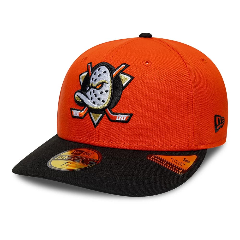 Pictured is this NHL Champions Anaheim Ducks 59FIFTY Fitted cap in orange. 4