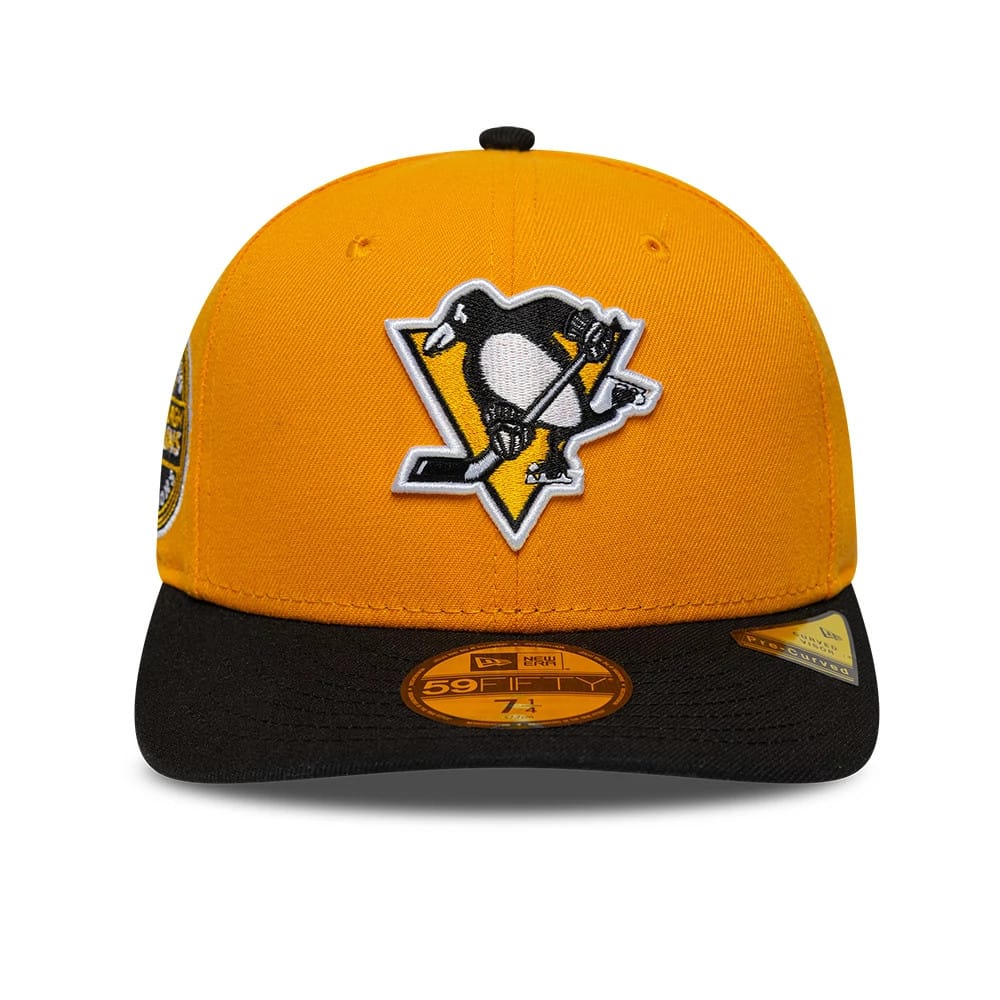 Pictured is this NHL Champions Pittsburgh Penguins 59FIFTY Fitted cap in yellow. 3