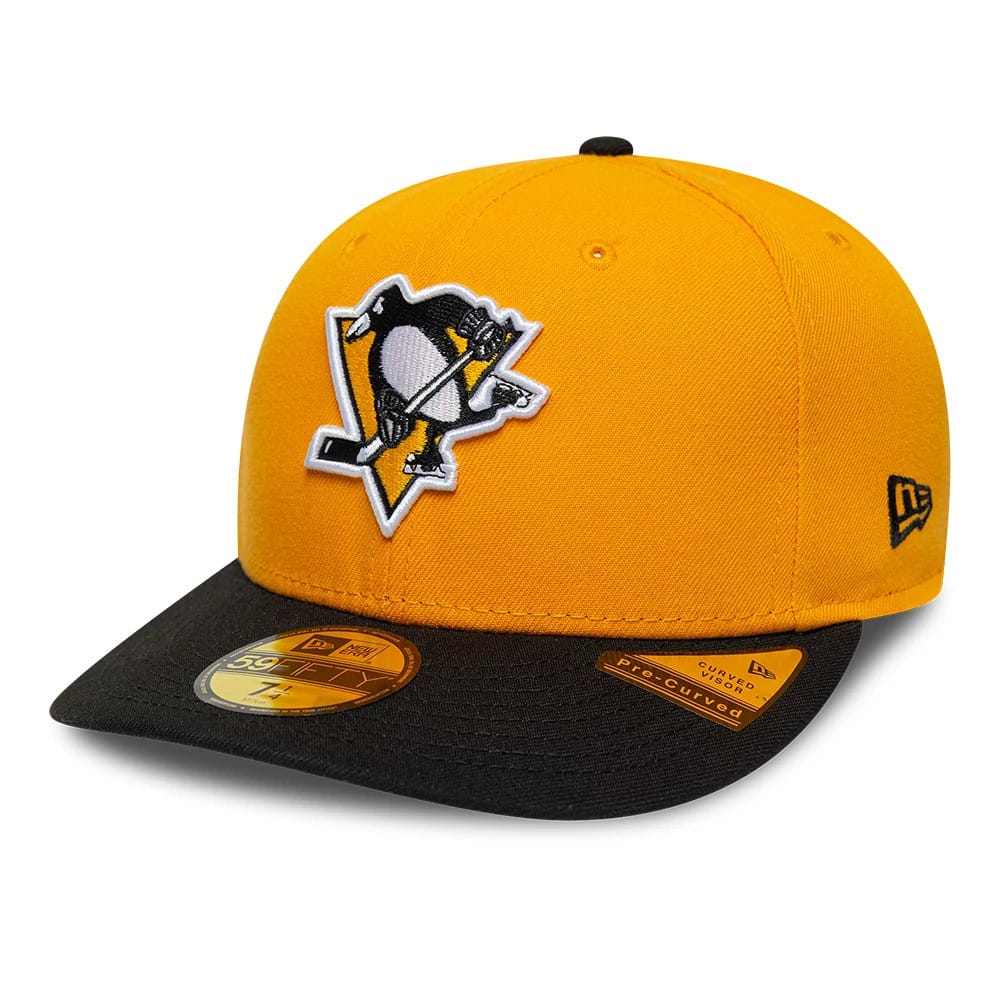 Pictured is this NHL Champions Pittsburgh Penguins 59FIFTY Fitted cap in yellow. 4