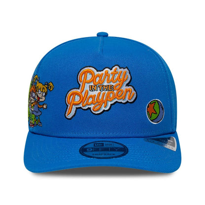 Pictured is this Rugrats Party In The Playpen 9FIFTY A-Frame Snapback cap in blue. 3
