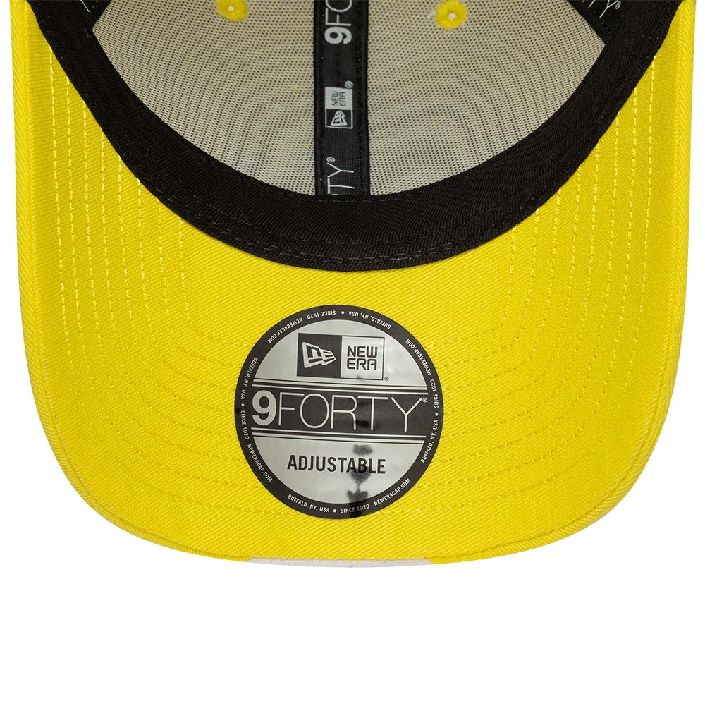 Pictured is this Citrus Miami & Madrid Race Special Visa Cash App Racing Bulls 9FORTY Adjustable cap in pastel yellow. 5