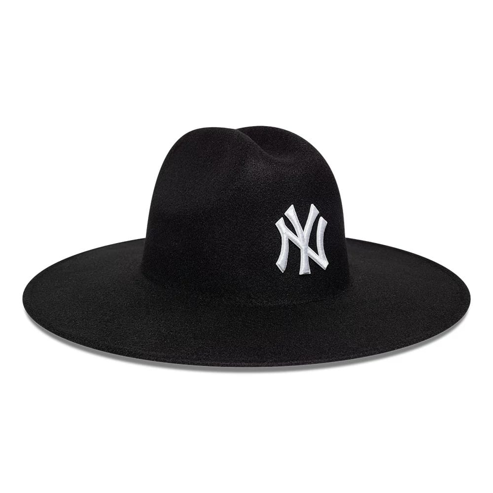 MLB New York Yankees Black Wide Brim Fedora Cap | NEC EU