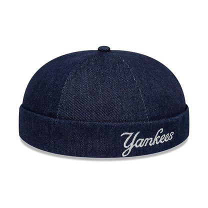 Pictured is this MLB Denim Skully New York Yankees Docker cap in navy. 3