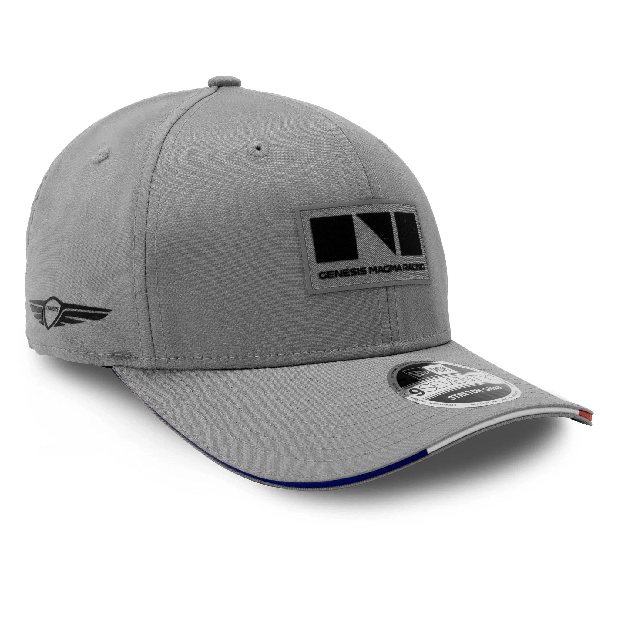 Pictured is this Special Edition Genesis Magma Racing 9SEVENTY Stretch Snap cap in grey. 1