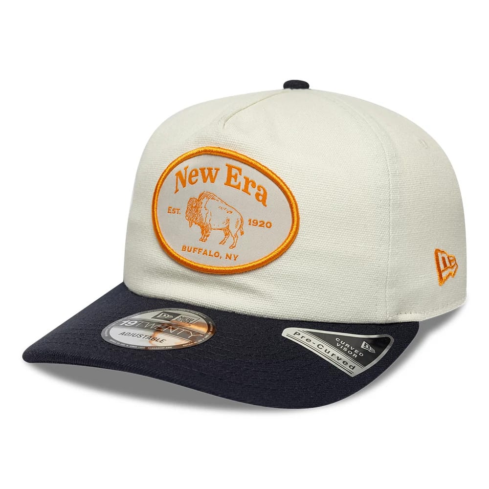 Pictured is this New Era Buffalo 19TWENTY cap in cream. 1