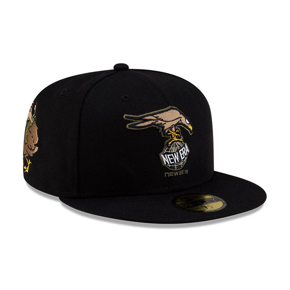 Pictured is this Roji Soccer 59FIFTY Fitted cap in black. 1