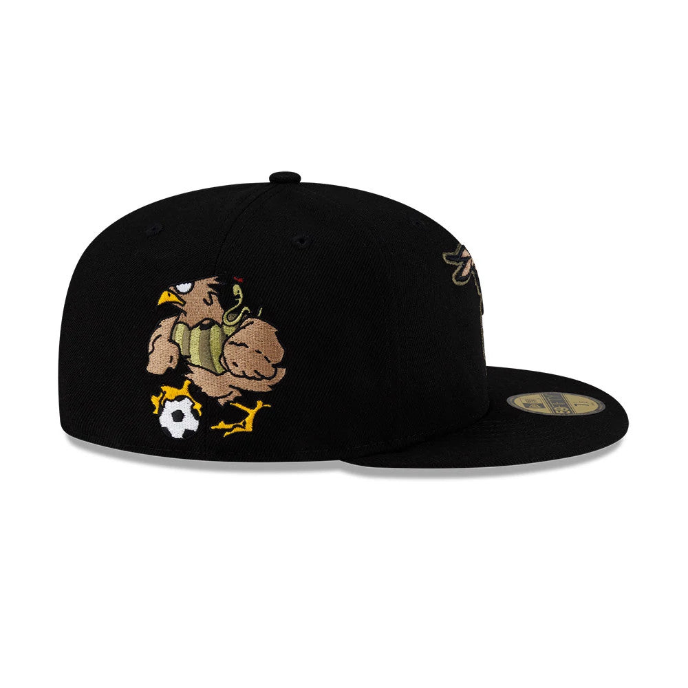 Pictured is this Roji Soccer 59FIFTY Fitted cap in black. 5