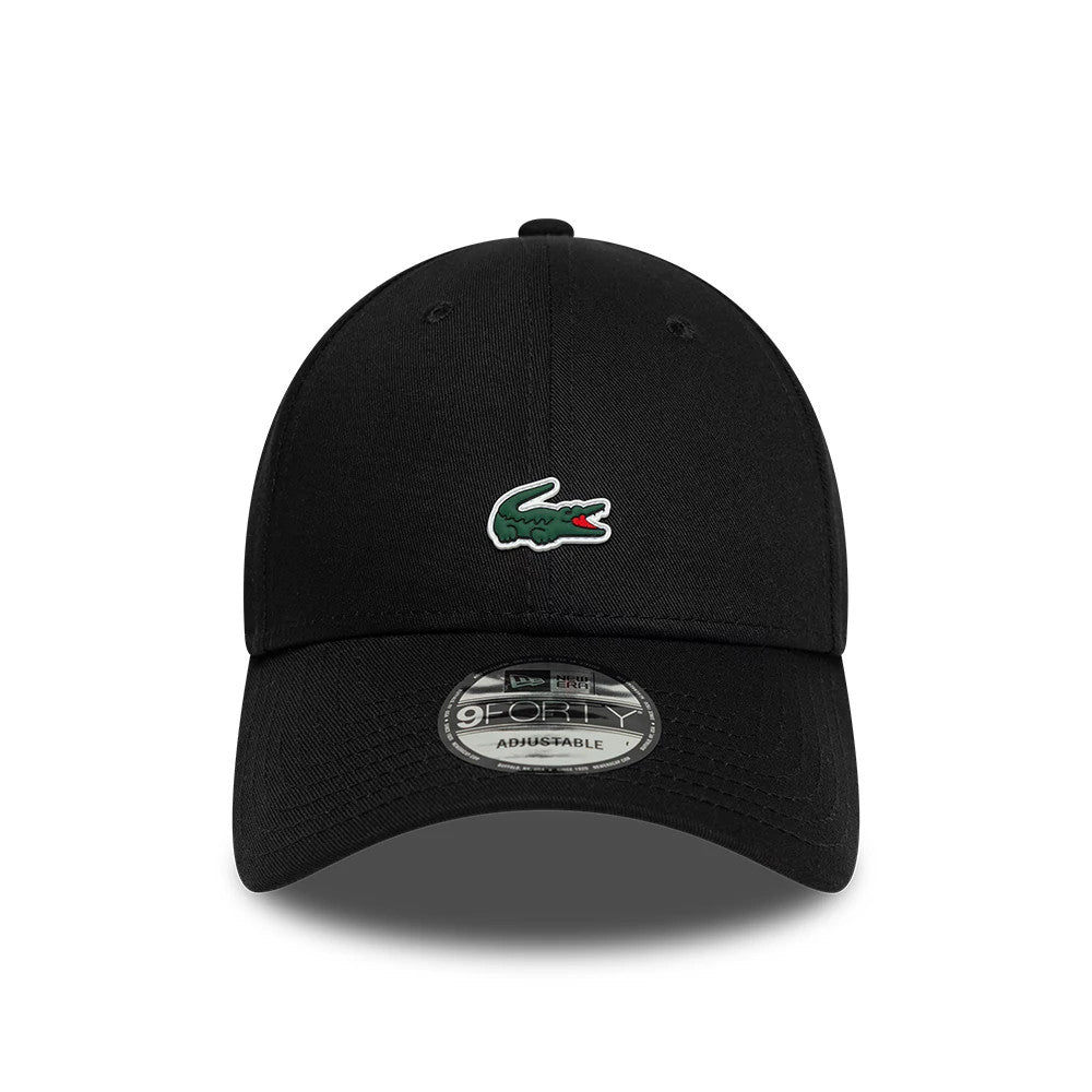 Pictured is this Lacoste X New Era 9FORTY cap in black. 2