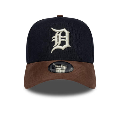 Pictured is this MLB Suede Visor Detroit Tigers 9FORTY E-Frame cap in navy. 2