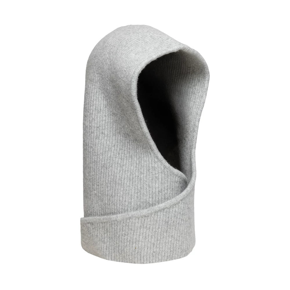 Pictured is this Womens MLB Knitted New York Yankees Balaclava hat in grey. 3