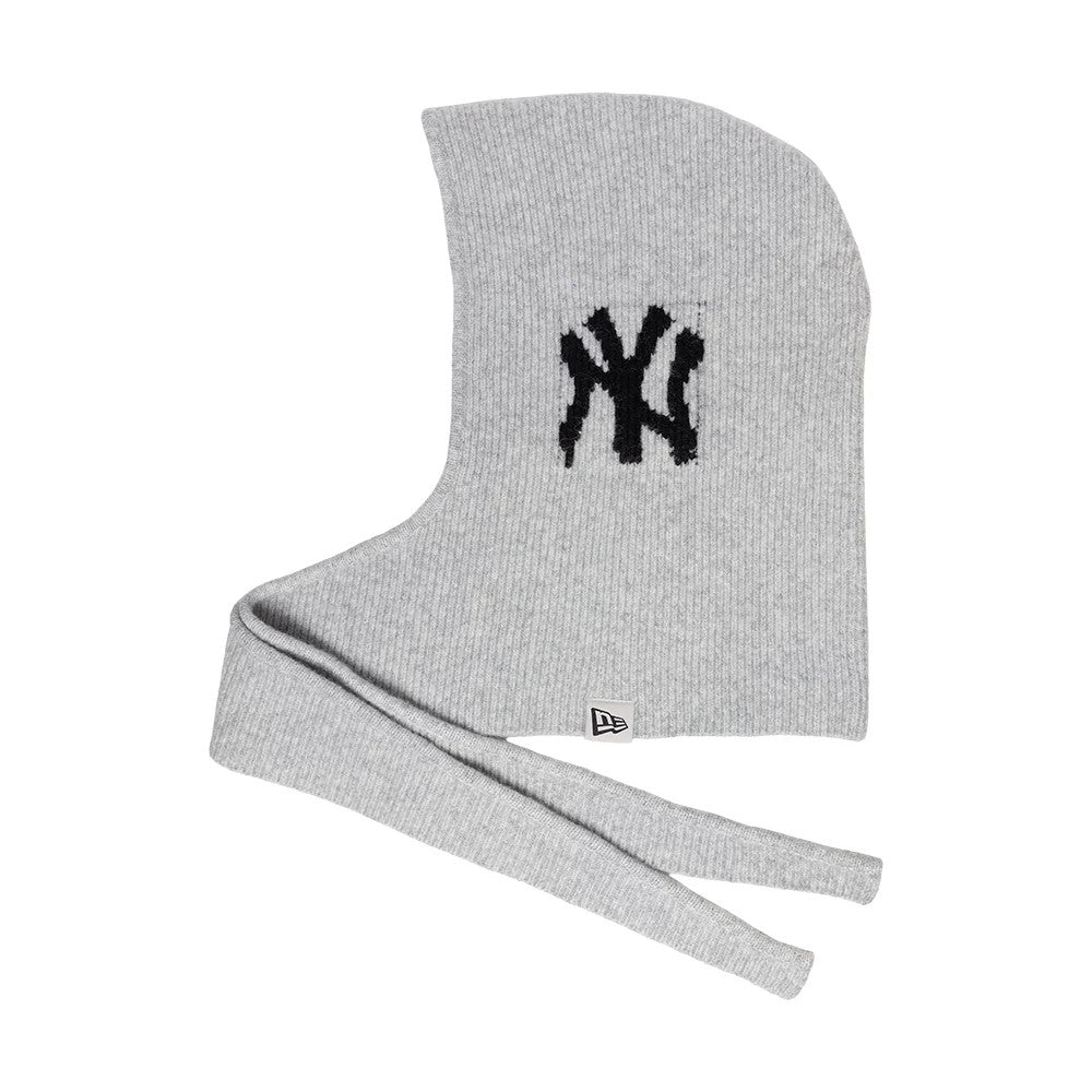 Pictured is this Womens MLB Knitted New York Yankees Balaclava hat in grey. 5