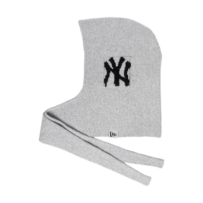 Pictured is this Womens MLB Knitted New York Yankees Balaclava hat in grey. 5