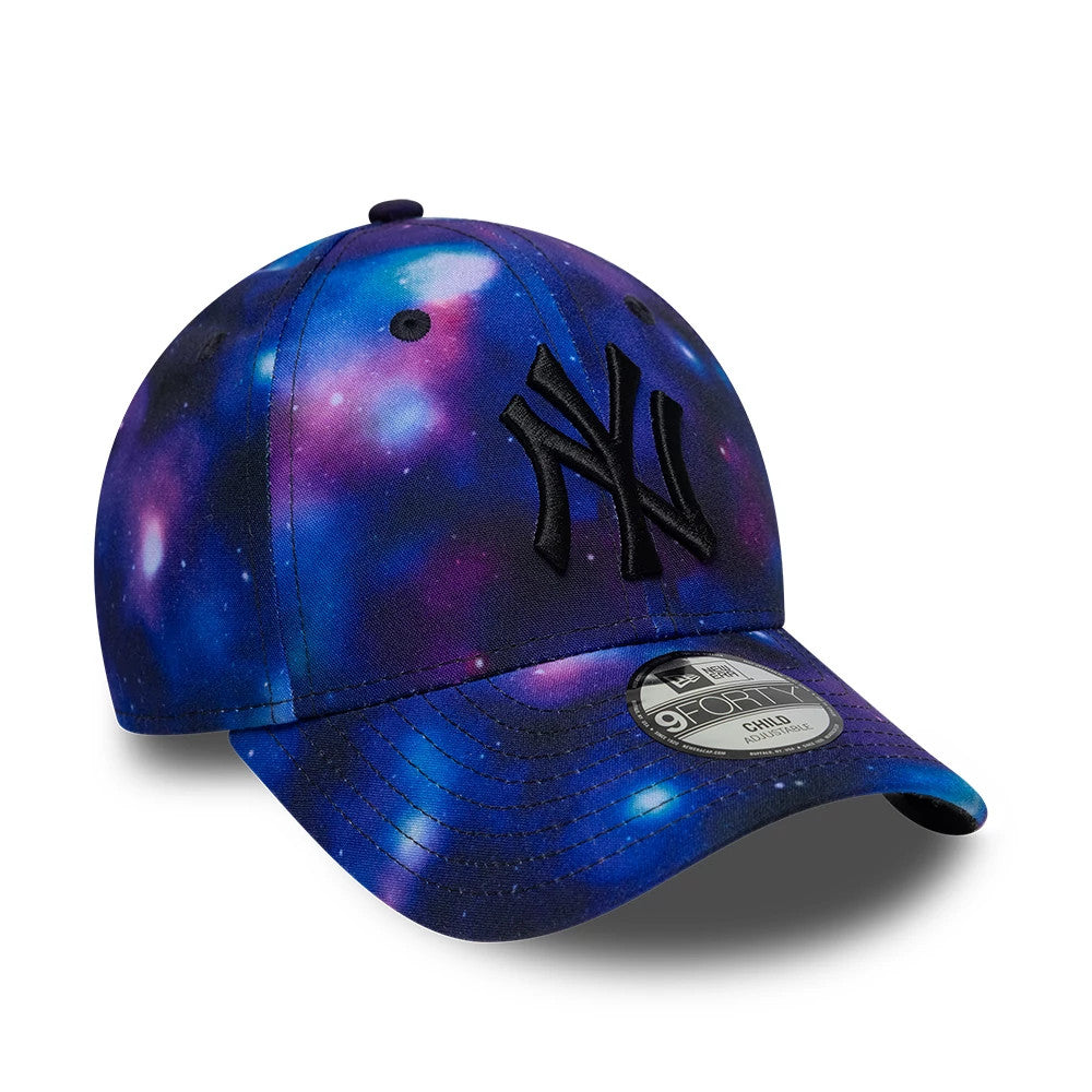 Pictured is this Child MLB All Over Print New York Yankees 9FORTY cap in black. 3