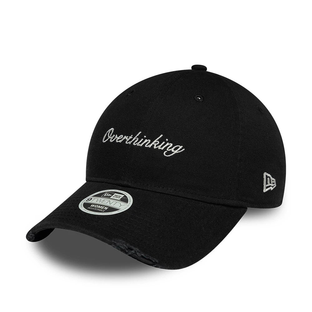 Pictured is this Womens New Era Slogan 9TWENTY cap in black. 1