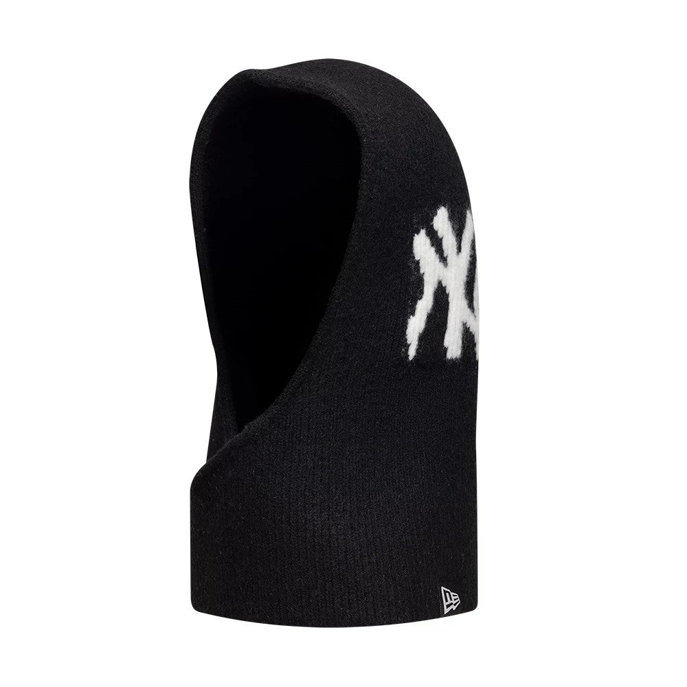 Pictured is this Womens MLB Knitted New York Yankees Balaclava hat in black. 1