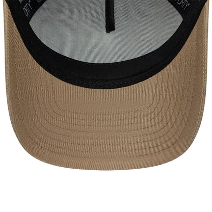 Pictured is this New Era Faux Suede 9FORTY M-Crown A-Frame cap in light beige. 5