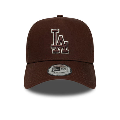 Pictured is this MLB Team Outline LA Dodgers 9FORTY E-Frame cap in brown. 2