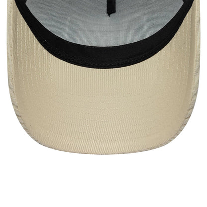 Pictured is this New Era Cord Visor 9FORTY E-Frame Trucker cap in navy. 5