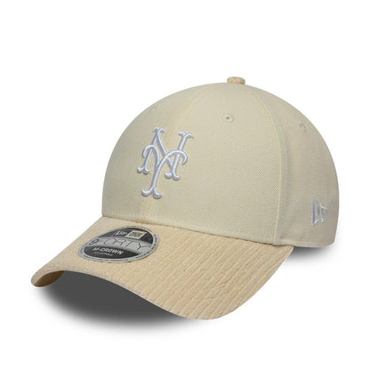 Pictured is this MLB Cord Visor New York Mets 9FORTY M-Crown cap in light beige. 1