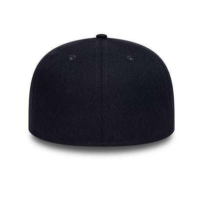 Pictured is this New Era Gem Patch Distress 59FIFTY Fitted cap in navy. 4