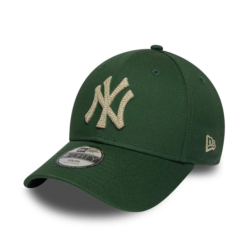 Youth MLB Metallic New York Yankees Dark Green 9FORTY Cap | NEC EU