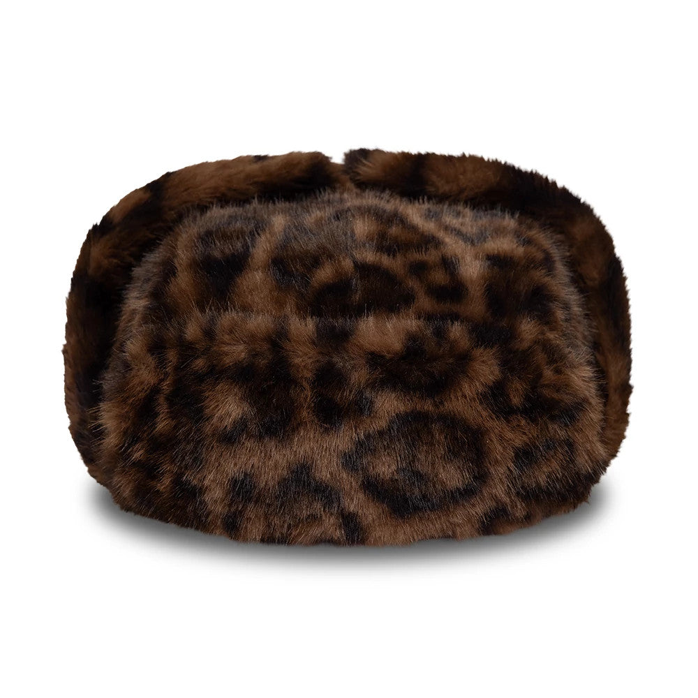 Pictured is this New Era Leo Faux Fur Trapper hat in dark brown. 7
