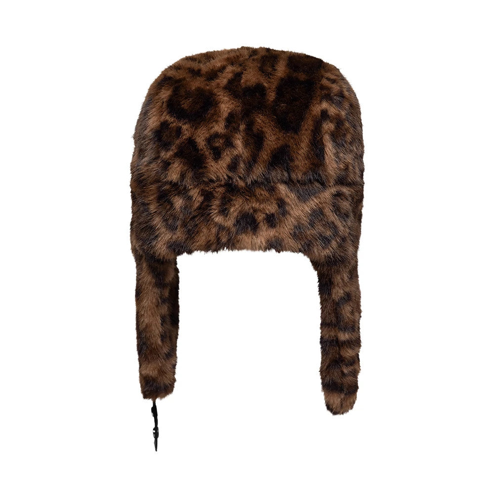 Pictured is this New Era Leo Faux Fur Trapper hat in dark brown. 8