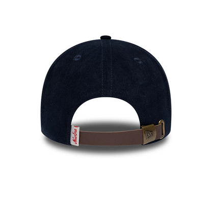 Pictured is this New Era Faux Suede 9FORTY M-Crown A-Frame cap in navy. 4