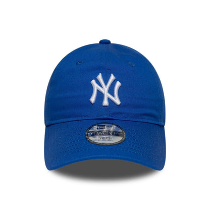 Pictured is this Youth MLB League Essential New York Yankees 9TWENTY cap in blue. 2