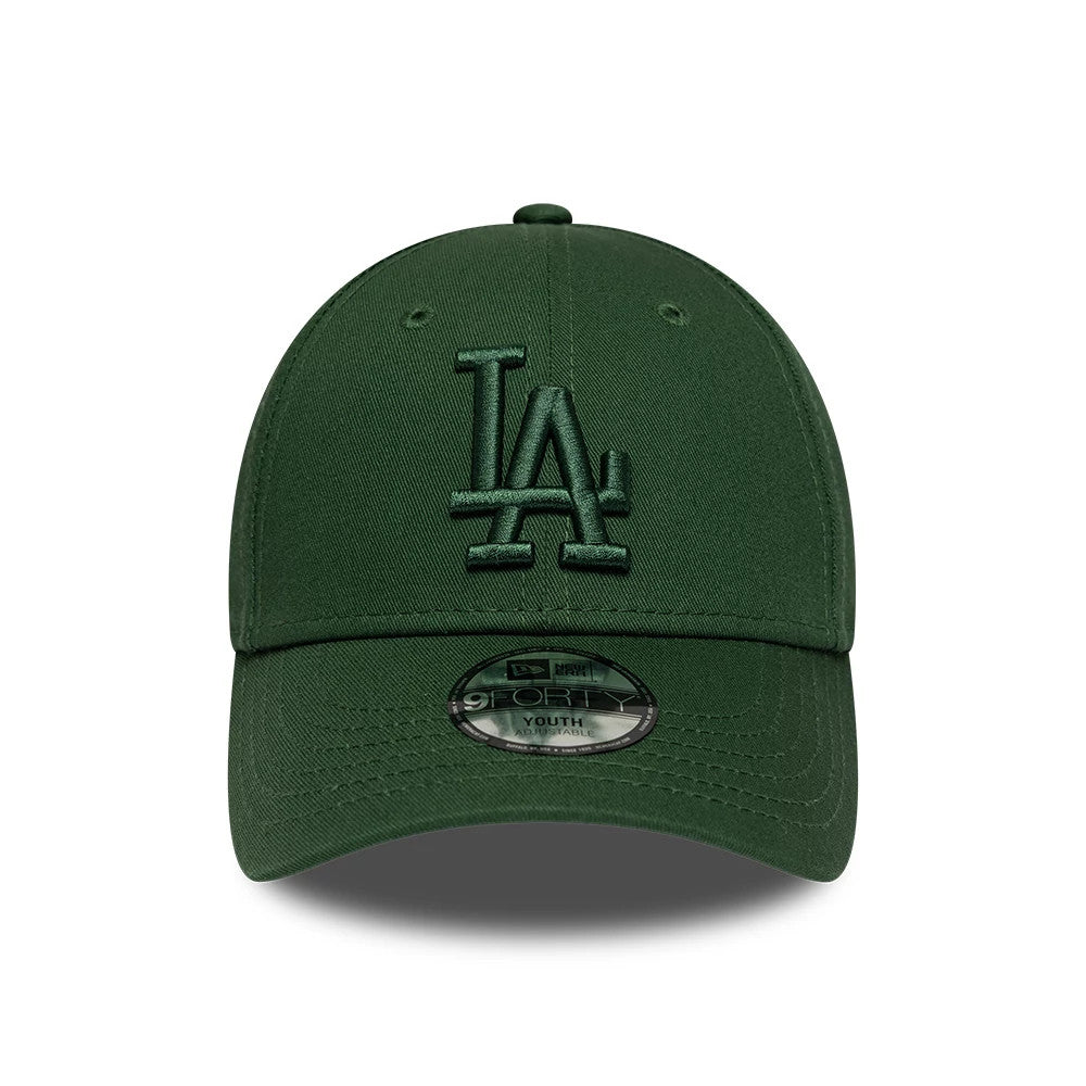 Pictured is this Youth MLB League Essential LA Dodgers 9FORTY cap in dark green. 2