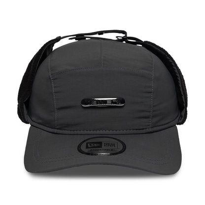 Pictured is this New Era Fleece Dogear Camper cap in charcoal. 3