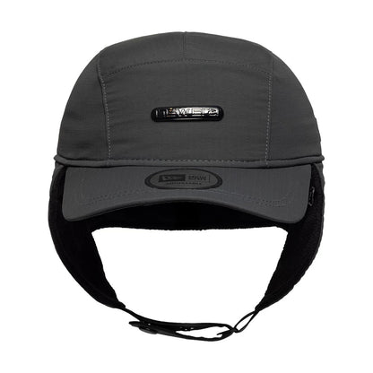 Pictured is this New Era Fleece Dogear Camper cap in charcoal. 4