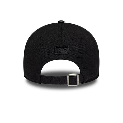 Pictured is this Womens MLB Fabric Mix New York Yankees 9FORTY M-Crown A-Frame cap in black. 4