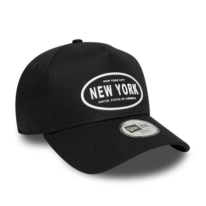 Pictured is this Youth New Era Rubber 9FORTY E-Frame cap in black. 3