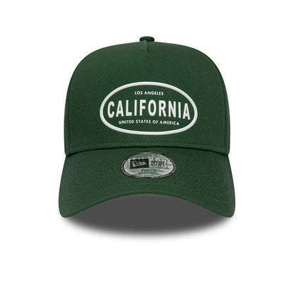 Pictured is this Youth New Era Rubber 9FORTY E-Frame cap in dark green. 2