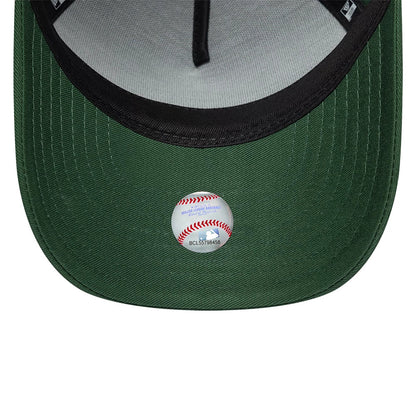 Pictured is this Youth New Era Rubber 9FORTY E-Frame cap in dark green. 5