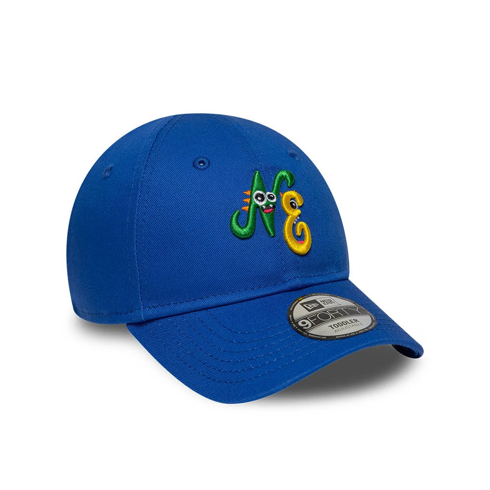 Pictured is this Toddler New Era Monster Icon 9FORTY cap in blue. 3