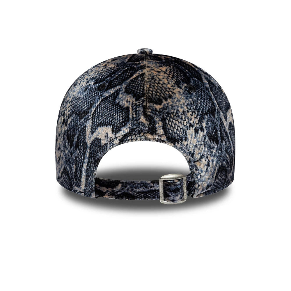 Pictured is this Womens MLB Snake Print New York Yankees 9FORTY cap in black. 5