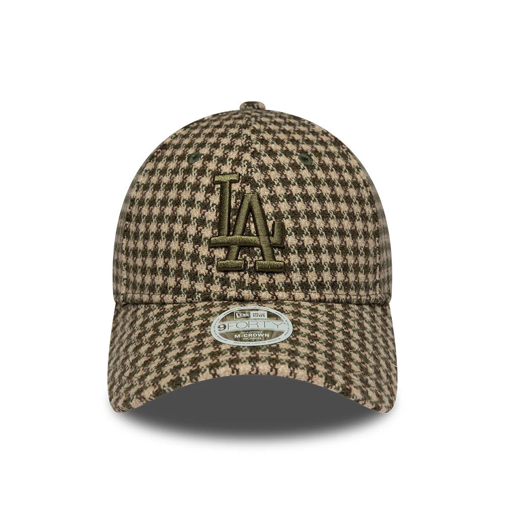 Womens MLB Houndstooth LA Dodgers Green 9FORTY M-Crown Cap | NEC EN-GB