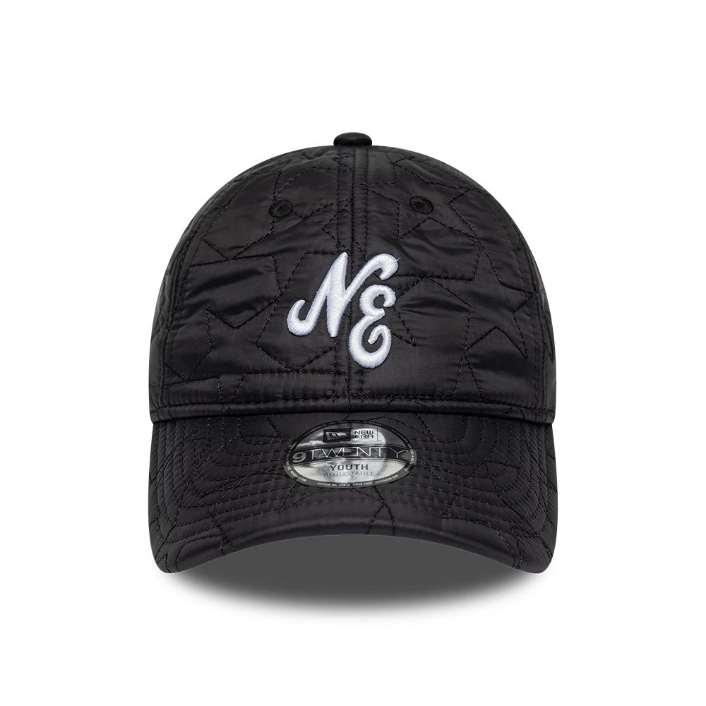Pictured is this Youth New Era Star Padded 9TWENTY cap in black. 2