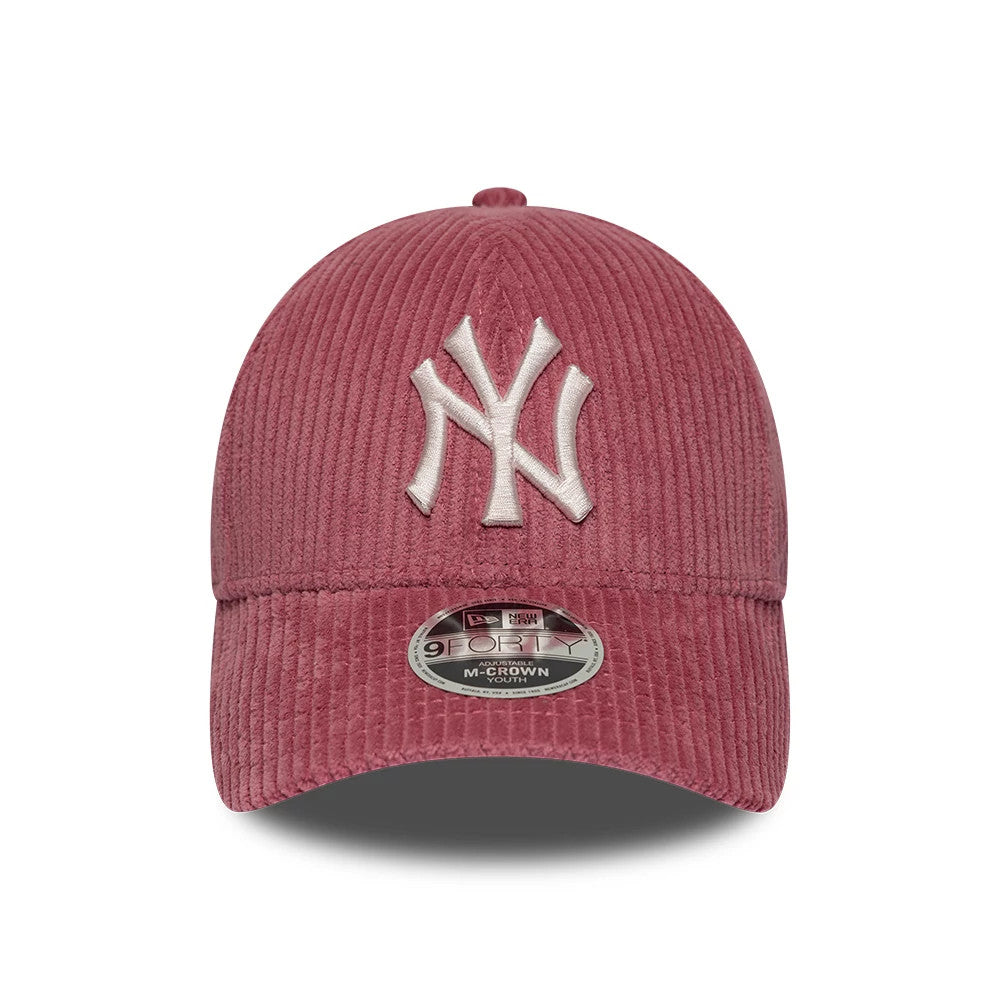 Pictured is this Youth MLB Cord New York Yankees 9FORTY M-Crown cap in dark red. 2