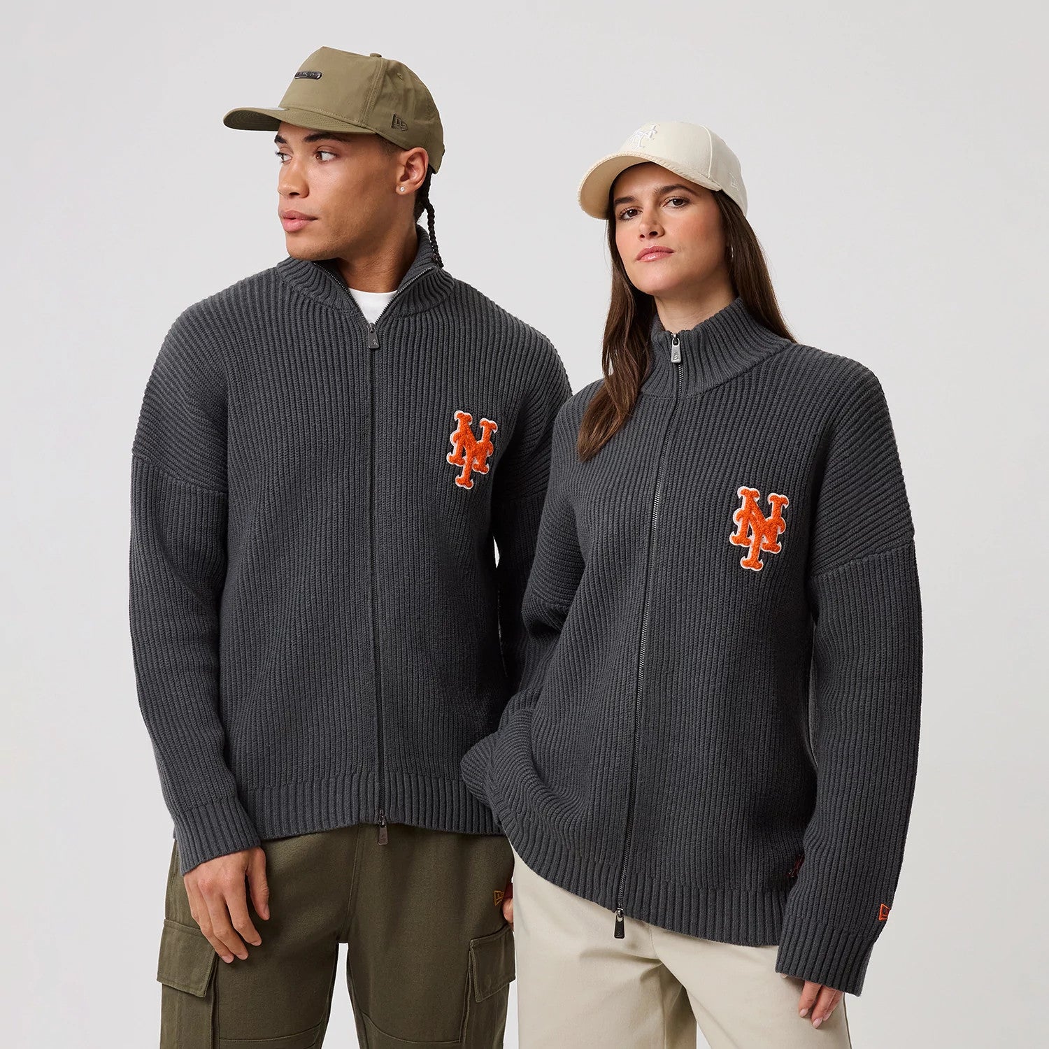 MLB New York Mets ジップパーカー MLB New York Mets Charcoal 2 Way Zip Cardigan | NEC EU