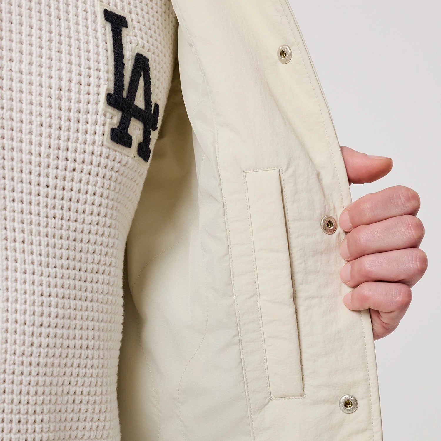 MLB LA Dodgers Light Beige Coach Jacket | NEC EU