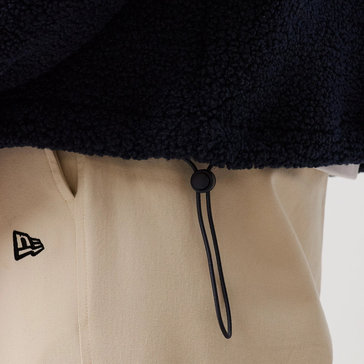 The model is wearing this MLB New York Yankees Sherpa Jacket in dark blue. 6