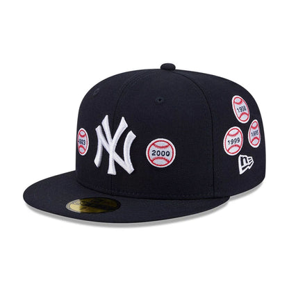 Pictured is this MLB X Spike Lee Patches New York Yankees 59FIFTY Fitted cap in navy. 1