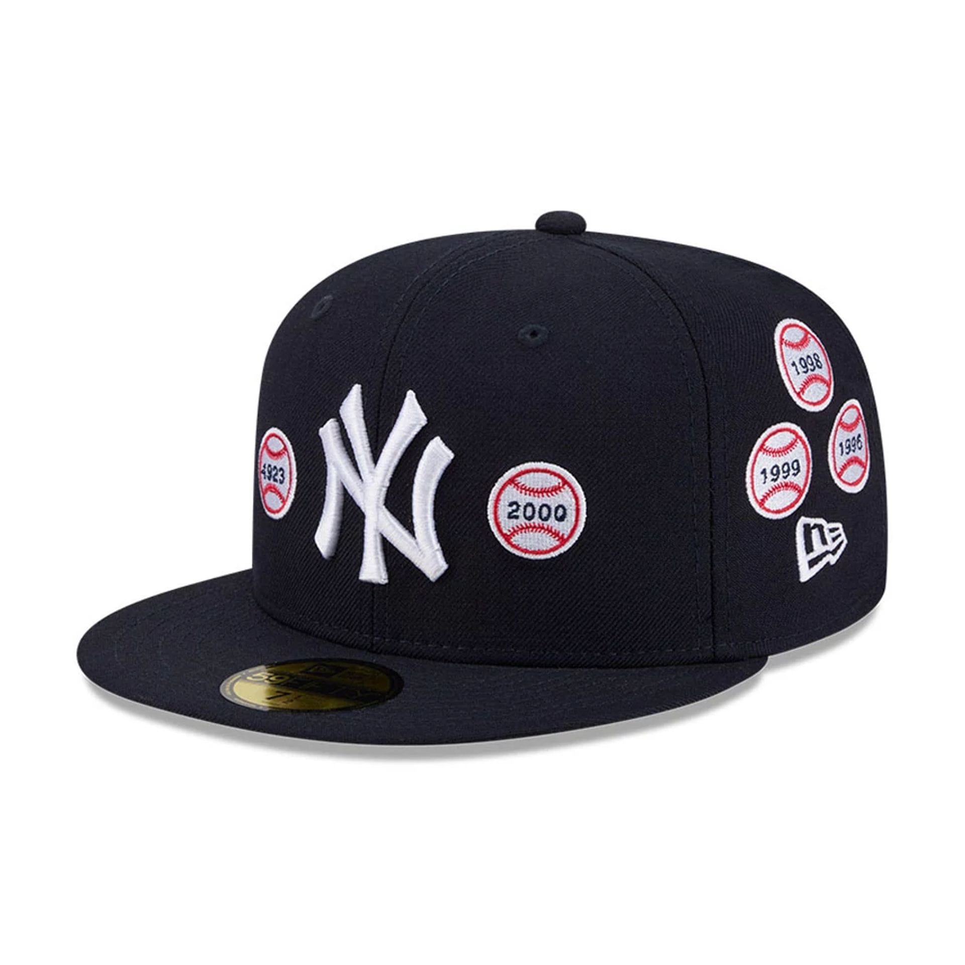 Pictured is this MLB X Spike Lee Patches New York Yankees 59FIFTY Fitted cap in navy. 1
